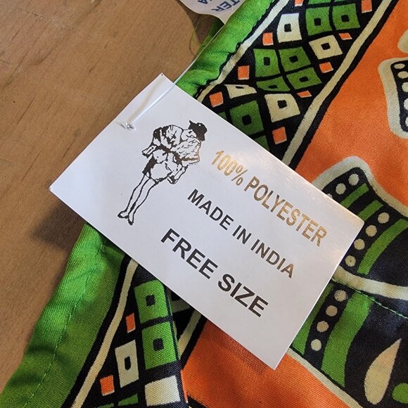 NWT Colorful Wrap Scarf Elephant Made‎ In India Colorful Fringe With Pocket NEW - Picture 6 of 8